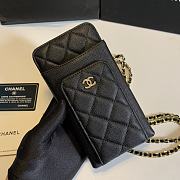 Chanel Black Caviar Leather Phone Holder Crossbody Bag 18x10x2cm - 4