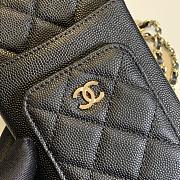 Chanel Black Caviar Leather Phone Holder Crossbody Bag 18x10x2cm - 2