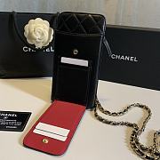 Chanel Black Lambskin Leather Phone Holder Crossbody Bag 18x10x2cm - 4