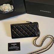 Chanel Black Lambskin Leather Phone Holder Crossbody Bag 18x10x2cm - 3