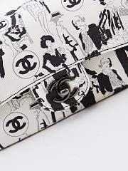 Chanel White Black Sketch Canvas Karl Lagerfeld 20x12x6cm - 5