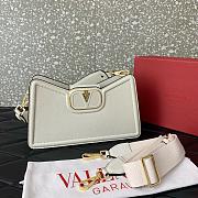 Valentino VLogo Signature Zip-Up Shoulder Bag White 24.5x15x8.5cm - 5