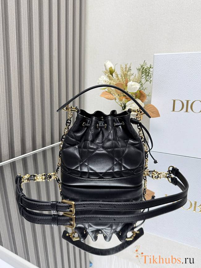 Dior Small Jolie Bucket Bag Black 17x16x9cm - 1