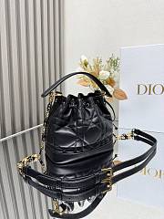 Dior Small Jolie Bucket Bag Black 17x16x9cm - 5