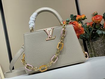 Louis Vuitton LV Capucines BB White Quartz 27 x 18 x 9 cm