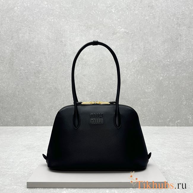 Miu Miu Natural Embossed Logo Black Tote Bag 33x13x21cm - 1