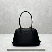 Miu Miu Natural Embossed Logo Black Tote Bag 33x13x21cm - 1