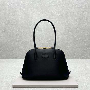 Miu Miu Natural Embossed Logo Black Tote Bag 33x13x21cm