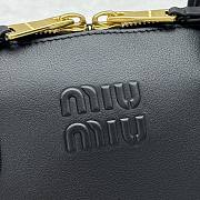 Miu Miu Natural Embossed Logo Black Tote Bag 33x13x21cm - 2