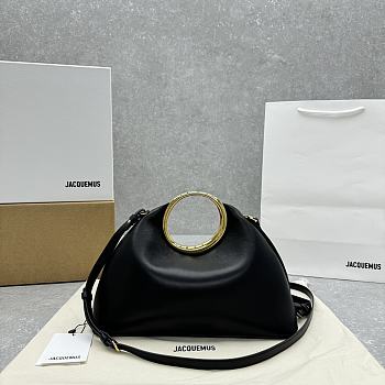 Jacquemus Le Petit Calino Leather Black Tote Bag 33x14x25cm