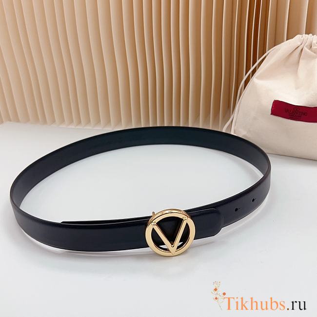 Valentino Black Gold Belt 3cm - 1