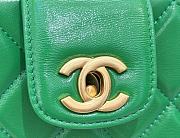 Chanel Small Bag With Handle Lambskin Green 23.5x16x8cm - 4