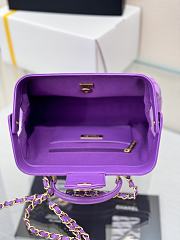 Chanel Small Bag With Handle Lambskin Purple 23.5x16x8cm - 6