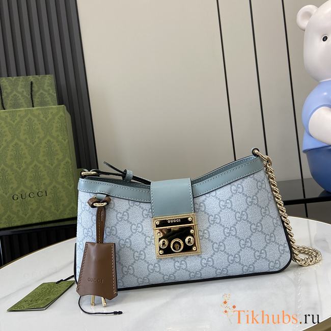 Gucci Padlock Small Shoulder Bag Blue 26.5x13.5x4.5cm - 1