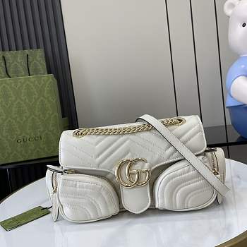 Gucci GG Marmont Small Multi-Pocket White Bag 25.5x15x7cm