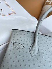 Hermes Birkin 30 Bag Ostrich Grey Silver 30cm - 5