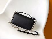 Fendi Baguette Camellia Selleria Bag Black 20x5x13cm - 5