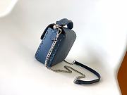 Fendi Baguette Camellia Selleria Bag Blue 20x5x13cm - 2