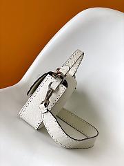 Fendi Baguette Camellia Selleria Bag White Silver 27x15x6cm - 6