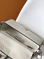 Fendi Baguette Camellia Selleria Bag White Silver 27x15x6cm - 3