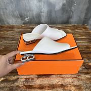 Hermes White Slides 2.5cm - 3