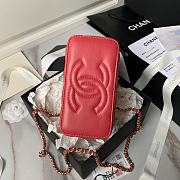 Chanel 24A Top Handle Vanity Case Red Lambskin 17cm - 4