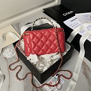 Chanel 24A Top Handle Vanity Case Red Lambskin 17cm - 3