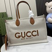 Gucci Medium Tote Bag With Gucci Print Beige 41.5x29x18.5cm - 1