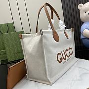 Gucci Medium Tote Bag With Gucci Print Beige 41.5x29x18.5cm - 4