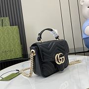 Gucci GG Marmont Mini Top Handle Bag Black 17x13x6cm - 4