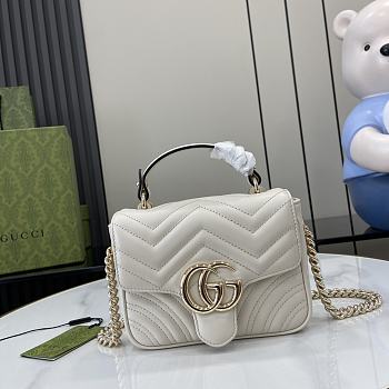 Gucci GG Marmont Mini Top Handle Bag Light Grey 17x13x6cm