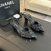 Chanel Slingback Black Heel 6.5cm - 1