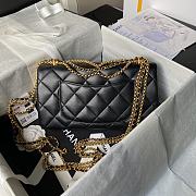 Chanel Flap Bag Black Lambskin Gold 26x15x7cm - 5