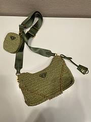 Prada Re-Edition 2005 Crochet Bag Olive Green 22x18x6cm - 1