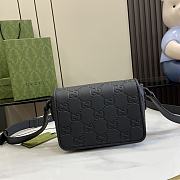 Gucci GG Rubber-effect Super Mini Bag Black 17.5x11x6.5cm - 1