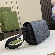 Gucci GG Rubber-effect Super Mini Bag Black 17.5x11x6.5cm - 6