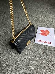 Chanel Leboy Bag Black Chevron Caviar Gold 25cm - 4