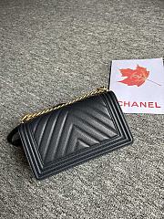 Chanel Leboy Bag Black Chevron Caviar Gold 25cm - 2