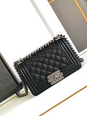 Chanel Small Leboy Bag Black Caviar Silver 20cm - 1