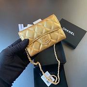 Chanel Wallet Gold Lambskin Chain 11x7cm - 1