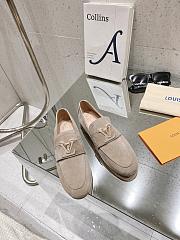 Louis Vuitton LV Beige Suede Loafer - 1