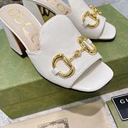 Gucci Women's Slide Sandal With Horsebit White 8cm - 5