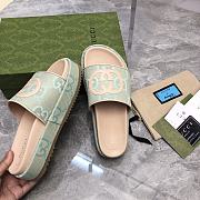 Gucci Green Sandal Slides - 3