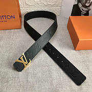 Louis Vuitton LV Black Gold Belt 4cm - 1