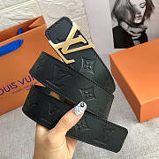 Louis Vuitton LV Black Gold Belt 4cm - 3