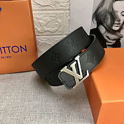 Louis Vuitton LV Black Silver Belt 4cm - 5