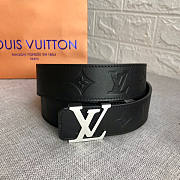 Louis Vuitton LV Black Silver Belt 4cm - 3