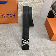 Louis Vuitton LV Black Silver Belt 4cm - 2