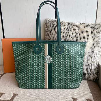 Moynat Canvas Logo Green Tote Bag 45x27x13.5cm