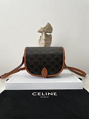 Celine Medium Folco Bag Triomphe Canvas Calfskin 18.5x17x7cm - 1